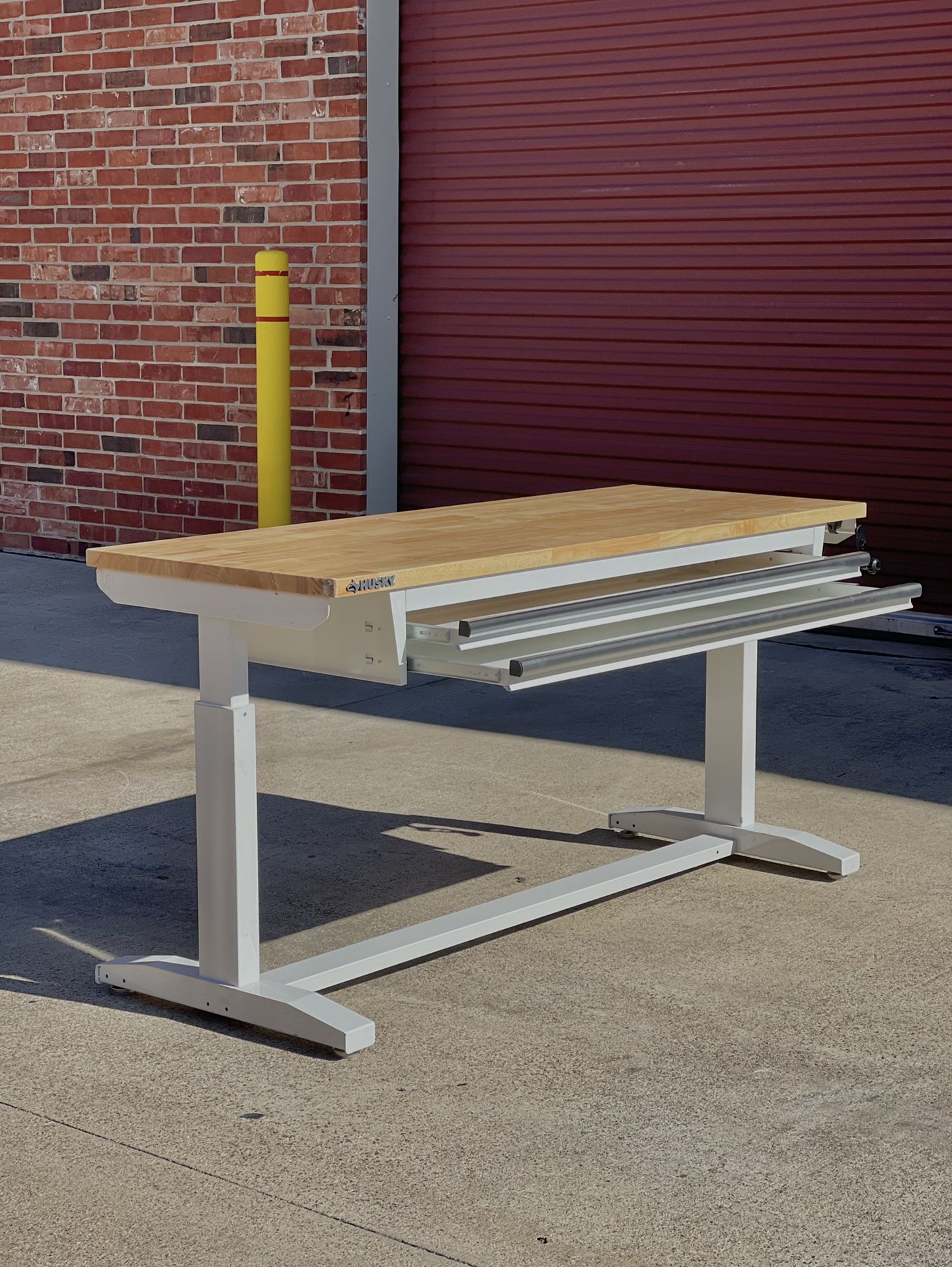 Husky 62 in. Adjustable Height Work with 2Drawers Table in White for Sale in Fort Worth, TX