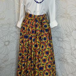 African Print Maxi Skirt