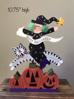 Halloween Witch Handmade Wooden