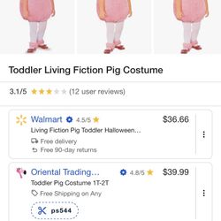Toddler Pig Costume (2t-4t) Great Condition 