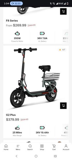 G2 Plus Electric Scooter with Seat and Basket for REPAIR