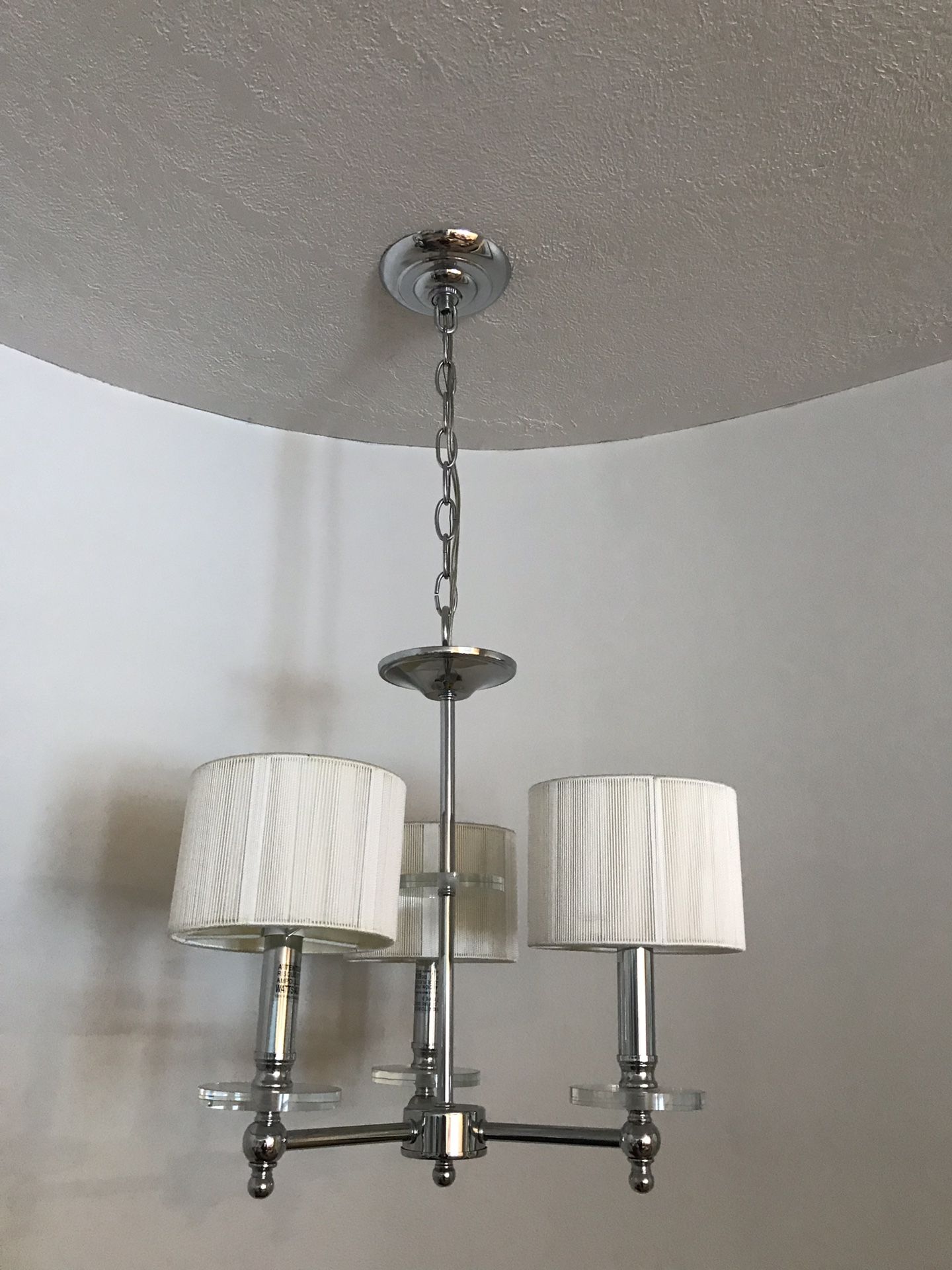 Classy silver 3-light chandelier.