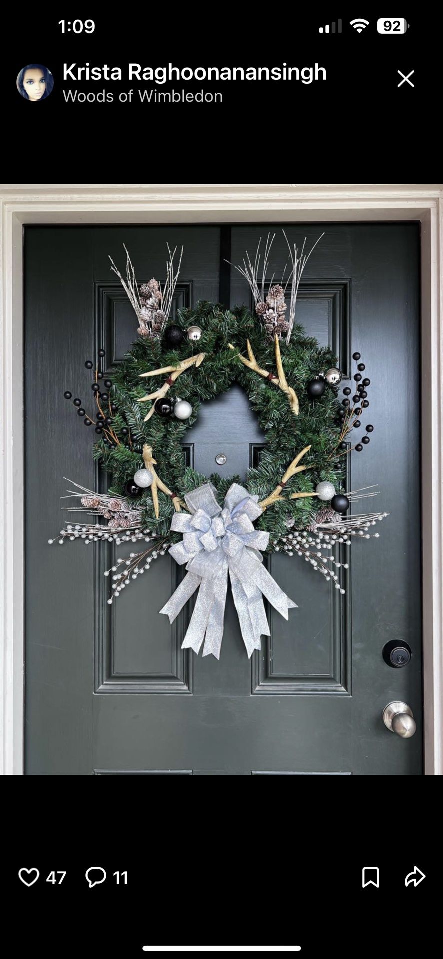 Christmas Holiday Wreath, Yule Wreath