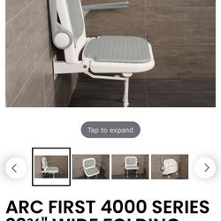 Shower Chair with Back & Arms, GRAY Pad