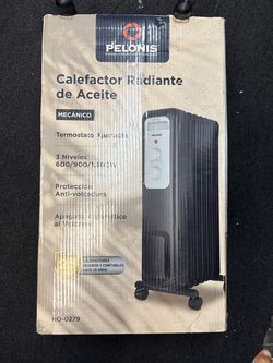PELONIS 1500W Oil-Filled Radiator Heater, Tip-Over Protection Model HO-0279