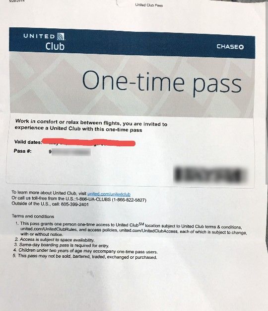 One (1) United Airlines Club Lounge One-Time Pass Exp March 2026