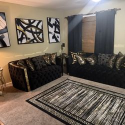 Black and Gold Elegant Sofa Set