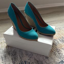 Shoes Peacock Blue Suede By Schutz