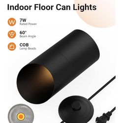Pack Uplighting Indoor, 6000K LED Floor Can Lights with Remote and Timer, 3 Color Dimmable Spotlight for Corner Sofa Plant Home Accent Lighting, 5.9 F