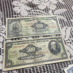 Lot Of 2 Old Mexican Bills