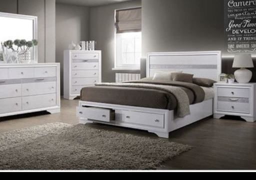 Queen bed frame. Dresser. Mirror. One night stand. Price firm