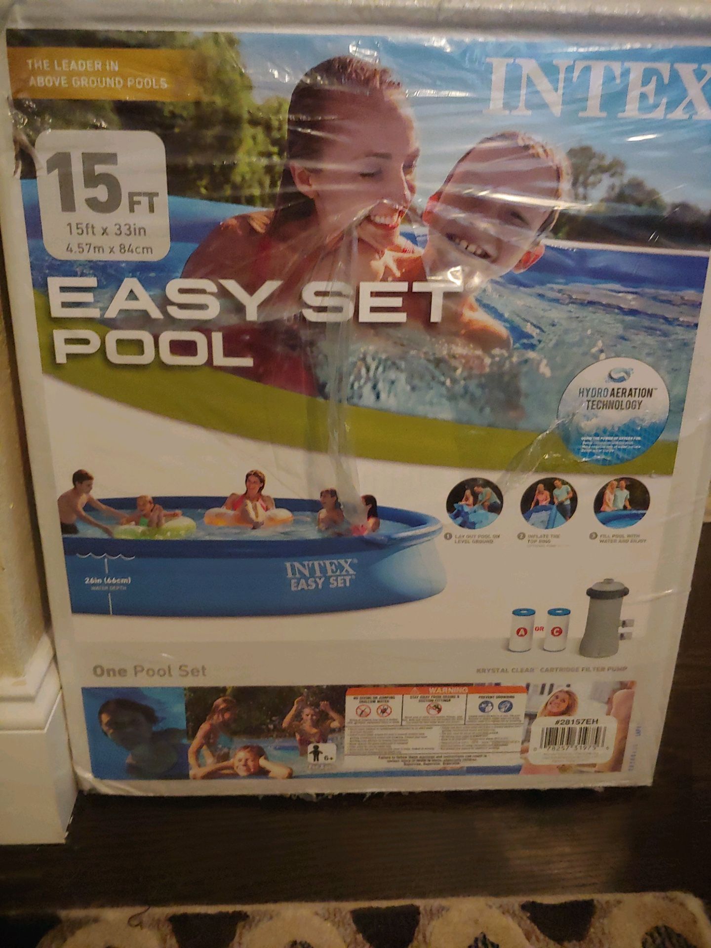 15 ft Intex Easy set Inflatable pool