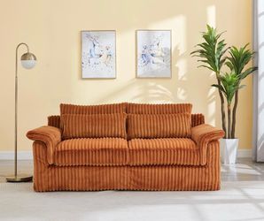 74" W Loveseat Sofa, Upholstered Oversized Corduroy Couch with Wide Armrests & Thicked Cushions, 2-Seater Modern Comfy Sofa, Fluffy Cloud Couch