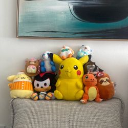 Pokémon, Hello Kitty, Shadow, And Cutie Chicken Leg Plushies 