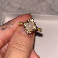 Milky White Gemstone Ring