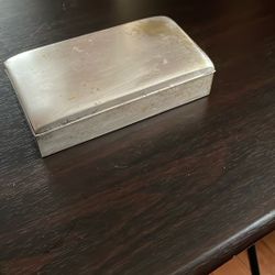 Antique Silver Plated Box  Mahogany Wood Inside