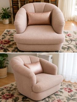 Blush Pink Barrel Accent Chair