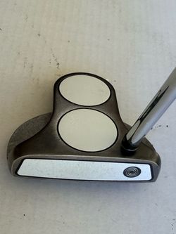 Odyssey White Ice 2-ball putter, 35”, Super Stroke 1.0 pistol GT grip.