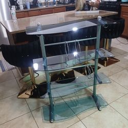 Modern glass media,bookshelf ,or display
