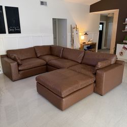 NEW Leather Cloud Couch Modular Sofa