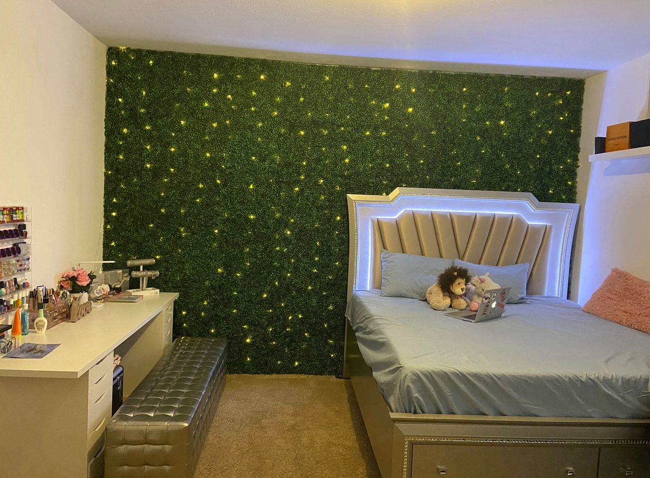 King LED Bed frame With Storage