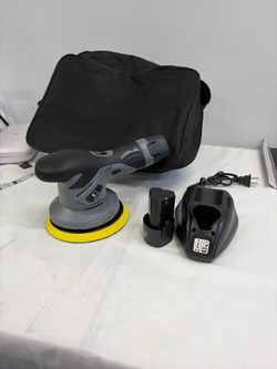 Cordless Car Buffer Polisher Kit w/ Pads, Battery, Charger & Carry Bag