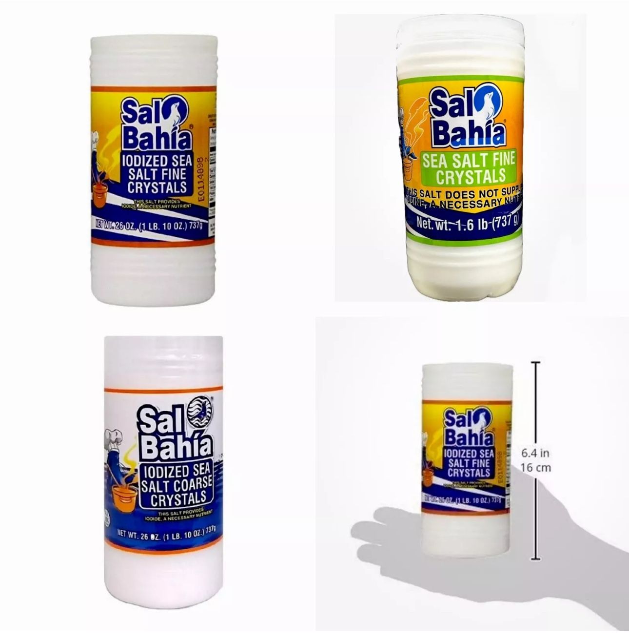 Sal Bahia Iodized Sea Salt Coarse Crystals 26 oz
