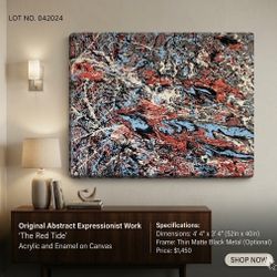 Large Original Abstract Drip Painting (52" x 40")