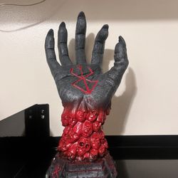 IROOZIGOTO Berserk Statue Hand of God Devil Right Hand Skull Rune Sculpture Halloween Skeleton Cosplay Anime Resin Figure Collections for Home Decor (