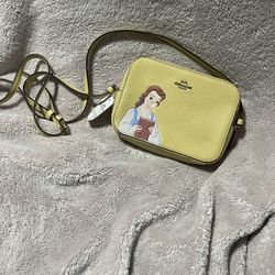 Disney X Coach Beauty And The Beast Yellow Crossbody Camera Bag 