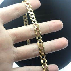 Gold Bracelet Cuban 10K Solid New 