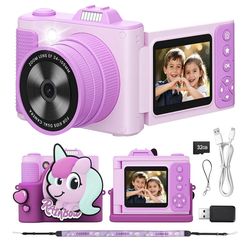 Brand new Kids Camera, Christmas Birthday Gifts for Boys Girls Age 3-12,Upgrade HD Flip Digital Video Cameras for Kids, Portable Toys for 3 4 5 6 7 8 