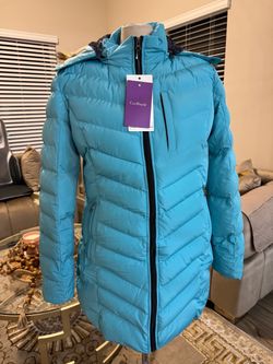 CorBuyit Teal Puffer Jacket with Hood