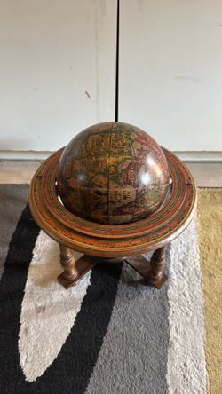 **Italian Zodiac Globe** Vintage Old World W/Wooden Stand