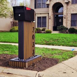 Premium Handcrafted MailStand – Durable Composite Post, Metal Numbers