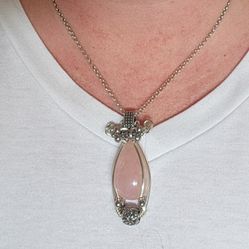 Silver Morganite Necklace 