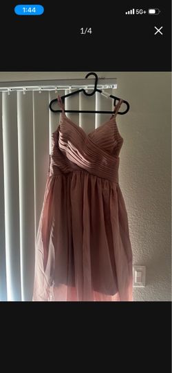 Dusty Rose Pleated Chiffon Mini Dress