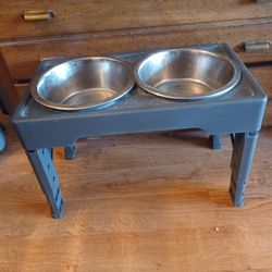 Elevated Dog Bowls, Dog Feeder with 2 Stainless Steel Bowls 

