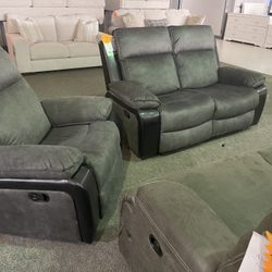 Brand New Reclining Loveseat And Swivel Recliner Chair