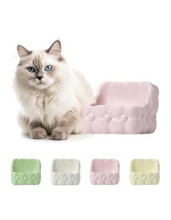 Cat Food Bowl Cat Dish - Colorful Cute Ceramic Cat Feeding Bowl - Funny Sofa Shaped Cat Bowl Home De