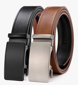 CHAOREN Leather Ratchet Belt Men 2 Pack - Customizable Fit, Effortless Style (35mm)