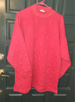 Ladies Red top.  Stars & Moon.  Size Large