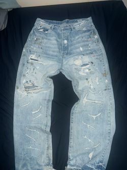 MNML Paint Splattered Ultra Baggy Denim Jeans