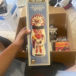 Vintage Ezra Brooks Native American Indian Hopi Kachina Crow 1971 Heritage China Whiskey Decanter