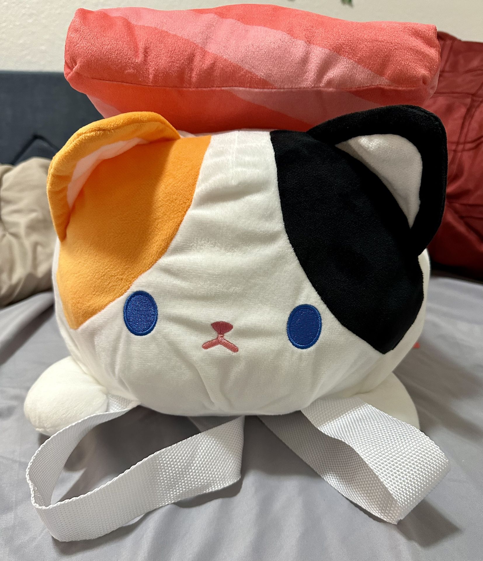 New Round 1 Exclusive Cat Salmon Sushi Backpack Plush w/ Tag