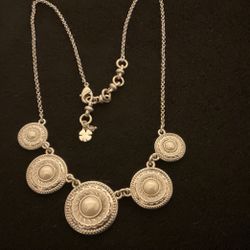 18” SilverTone Necklace With Solid Silver Pendants With Center Pearl