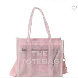 Pink Mesh Tote Bag