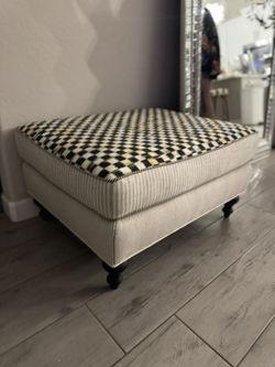 New Mackenzie-Child’s: Underpinnings Studio Ottoman - Flax