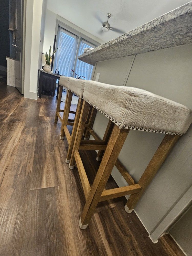 Fabric Wooden Stools