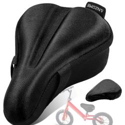 ANZOME Kids Gel Bike Seat Cushion Cover for Boys & Girls Bicycle Seats, 9"x6" Memory Foam Child Bike Seat Cover Extra Soft Small Bicycle Saddle Pad wi